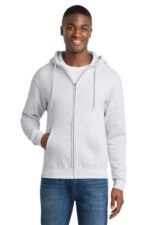 Port & Co Core Fleece Full-Zip Hooded Sweatshirt. PC78ZH Ash