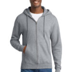 Port & Co Core Fleece Full-Zip Hooded Sweatshirt. PC78ZH Athletic Heather