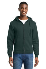 Port & Co Core Fleece Full-Zip Hooded Sweatshirt. PC78ZH Dark Green