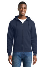 Port & Co Core Fleece Full-Zip Hooded Sweatshirt. PC78ZH Navy