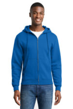 Port & Co Core Fleece Full-Zip Hooded Sweatshirt. PC78ZH Royal
