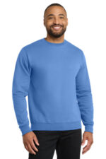 Port & Co Core Fleece Crewneck Sweatshirt. PC78 Carolina Blue