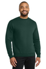 Port & Co Core Fleece Crewneck Sweatshirt. PC78 Dark Green