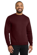 Port & Co Core Fleece Crewneck Sweatshirt. PC78 Maroon