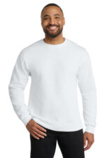 Port & Co Core Fleece Crewneck Sweatshirt. PC78 White