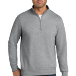 Port & Co Fan Favorite Fleece 1/4-Zip Pullover Sweatshirt. PC850Q Athletic Heather