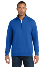 Port & Co Fan Favorite Fleece 1/4-Zip Pullover Sweatshirt. PC850Q True Royal