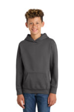 Port & Co Youth Fan Favorite Fleece Pullover Hooded Sweatshirt. PC850YH Charcoal