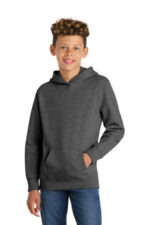 Port & Co Youth Fan Favorite Fleece Pullover Hooded Sweatshirt. PC850YH Dark Heather Grey
