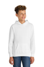 Port & Co Youth Fan Favorite Fleece Pullover Hooded Sweatshirt. PC850YH White
