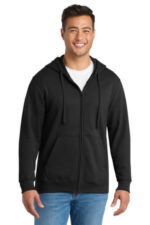 Port & Co Fan Favorite Fleece Full-Zip Hooded Sweatshirt. PC850ZH Jet Black