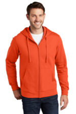 Port & Co Fan Favorite Fleece Full-Zip Hooded Sweatshirt. PC850ZH Orange
