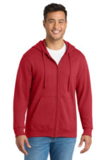Port & Co Fan Favorite Fleece Full-Zip Hooded Sweatshirt. PC850ZH Team Cardinal