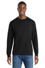 Port & Co Fan Favorite Fleece Crewneck Sweatshirt. PC850 Jet Black