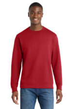 Port & Co Fan Favorite Fleece Crewneck Sweatshirt. PC850 Team Cardinal