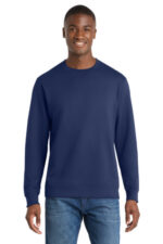 Port & Co Fan Favorite Fleece Crewneck Sweatshirt. PC850 Team Navy