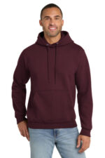 Port & Co Essential Fleece Pullover Hooded Sweatshirt. PC90H Maroon