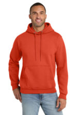 Port & Co Essential Fleece Pullover Hooded Sweatshirt. PC90H Orange