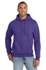 Port & Co Essential Fleece Pullover Hooded Sweatshirt. PC90H Purple