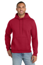 Port & Co Essential Fleece Pullover Hooded Sweatshirt. PC90H Red