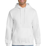 Port & Co Essential Fleece Pullover Hooded Sweatshirt. PC90H White