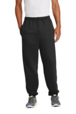 Port & Co Essential Fleece Sweatpant with Pockets. PC90P Jet Black