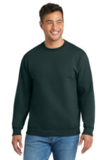 Port & Co Tall Essential Fleece Crewneck Sweatshirt. PC90T Dark Green