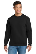 Port & Co Tall Essential Fleece Crewneck Sweatshirt. PC90T Jet Black