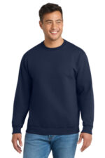 Port & Co Tall Essential Fleece Crewneck Sweatshirt. PC90T Navy