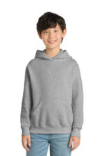 Port & Co Youth Core Fleece Pullover Hooded Sweatshirt. PC90YH Ash