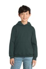 Port & Co Youth Core Fleece Pullover Hooded Sweatshirt. PC90YH Dark Green