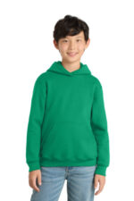 Port & Co Youth Core Fleece Pullover Hooded Sweatshirt. PC90YH Kelly Green