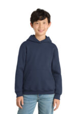 Port & Co Youth Core Fleece Pullover Hooded Sweatshirt. PC90YH Navy