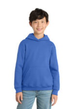 Port & Co Youth Core Fleece Pullover Hooded Sweatshirt. PC90YH Royal
