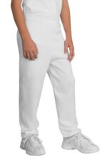 Port & Co Youth Core Fleece Sweatpant. PC90YP White
