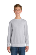 Port & Co Youth Core Fleece Crewneck Sweatshirt. PC90Y Ash