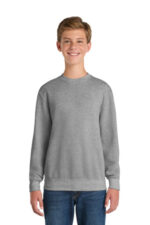 Port & Co Youth Core Fleece Crewneck Sweatshirt. PC90Y Athletic Heather