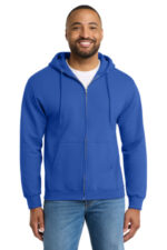 Port & Co Tall Essential Fleece Full-Zip Hooded Sweatshirt. PC90ZHT Royal