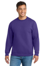 Port & Co Essential Fleece Crewneck Sweatshirt. PC90 Purple