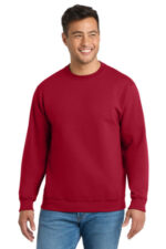 Port & Co Essential Fleece Crewneck Sweatshirt. PC90 Red