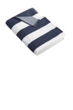 Port Authority Cabana Stripe Beach Towel. PT43 Navy