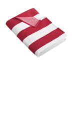 Port Authority Cabana Stripe Beach Towel. PT43 Red