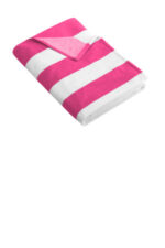 Port Authority Cabana Stripe Beach Towel. PT43 Tropical Pink