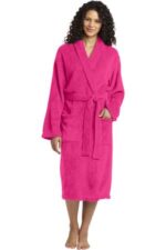 Port Authority Plush Microfleece Shawl Collar Robe. R102 Pink Raspberry
