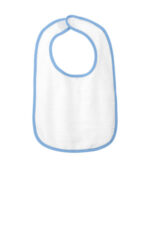 Rabbit Skins Infant Contrast Trim Terry Bib. RS1003 Light Blue