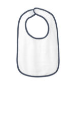 Rabbit Skins Infant Contrast Trim Terry Bib. RS1003 Navy