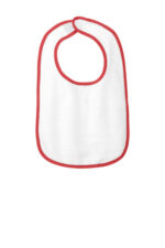 Rabbit Skins Infant Contrast Trim Terry Bib. RS1003 Red