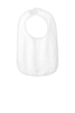 Rabbit Skins Infant Contrast Trim Terry Bib. RS1003 White