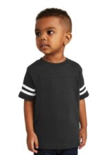Rabbit Skins Toddler Football Fine Jersey Tee. RS3037 Black/ White