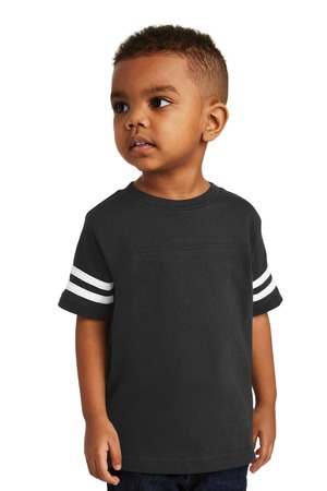 Rabbit Skins Toddler Football Fine Jersey Tee. RS3037 Black/ White